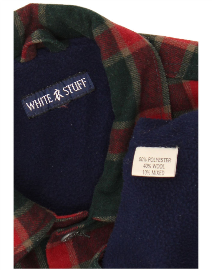 WHITE STUFF Giubbotto bomber da uomo UK 38 Poliestere a quadri rossi medi