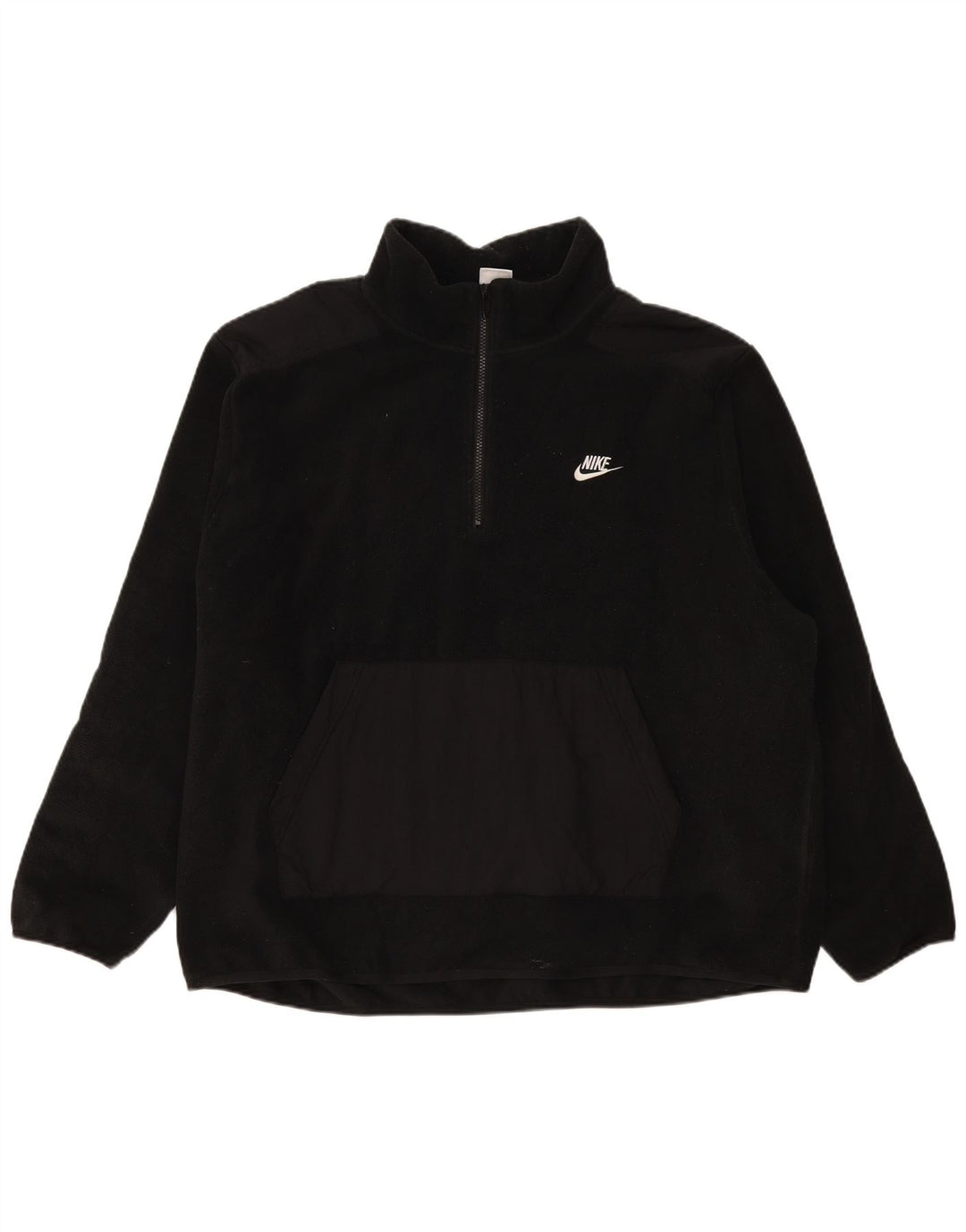 Maglione in pile Nike Uomo con zip e collo 2XL Nero