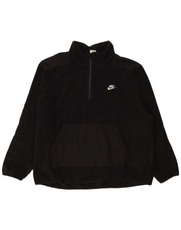 Maglione in pile Nike Uomo con zip e collo 2XL Nero
