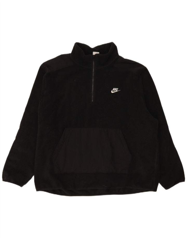 Maglione in pile Nike Uomo con zip e collo 2XL Nero