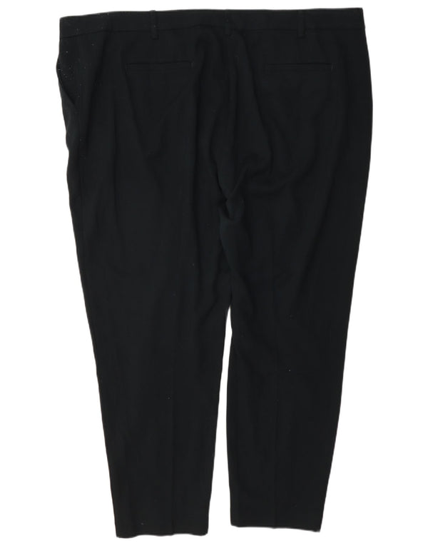 Pantaloni da abito a vita alta da donna Marks & Spencer UK 24 4XL W46 L28 Nero