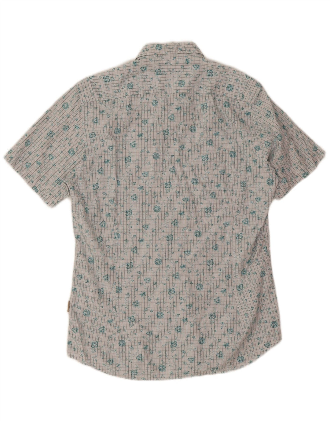 Ted Baker Camicia a maniche corte da uomo taglia 3 cotone floreale bianco medio