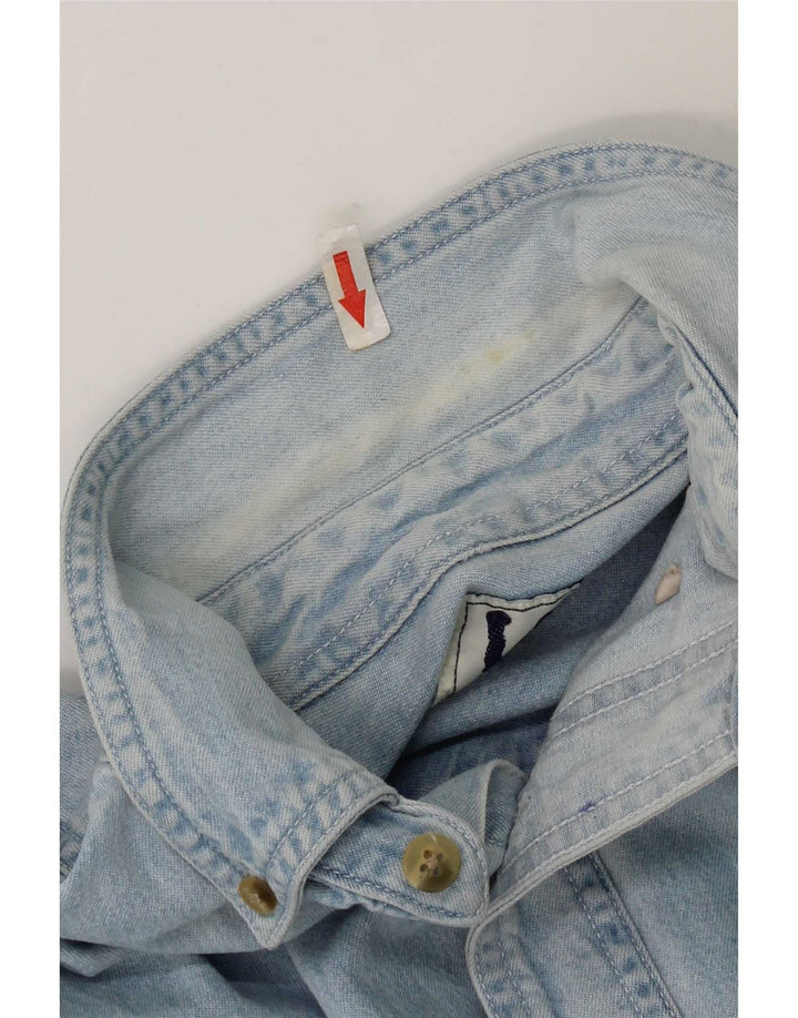 Camicia in denim da uomo Lee Yankees in cotone blu medio
