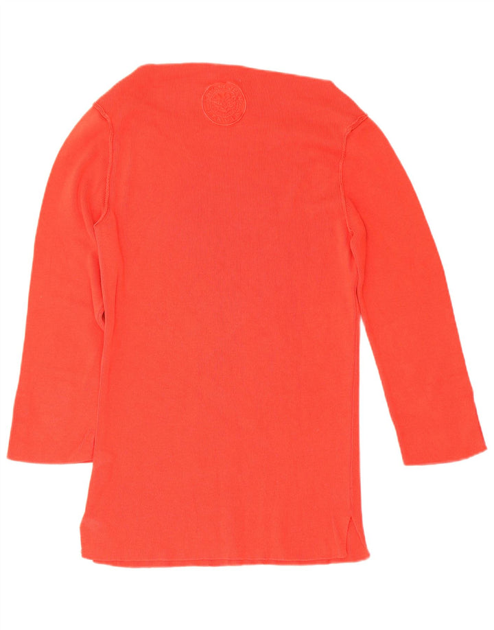 Armani Donna Top Manica 3/4 UK 12 Medio Rosso Cotone