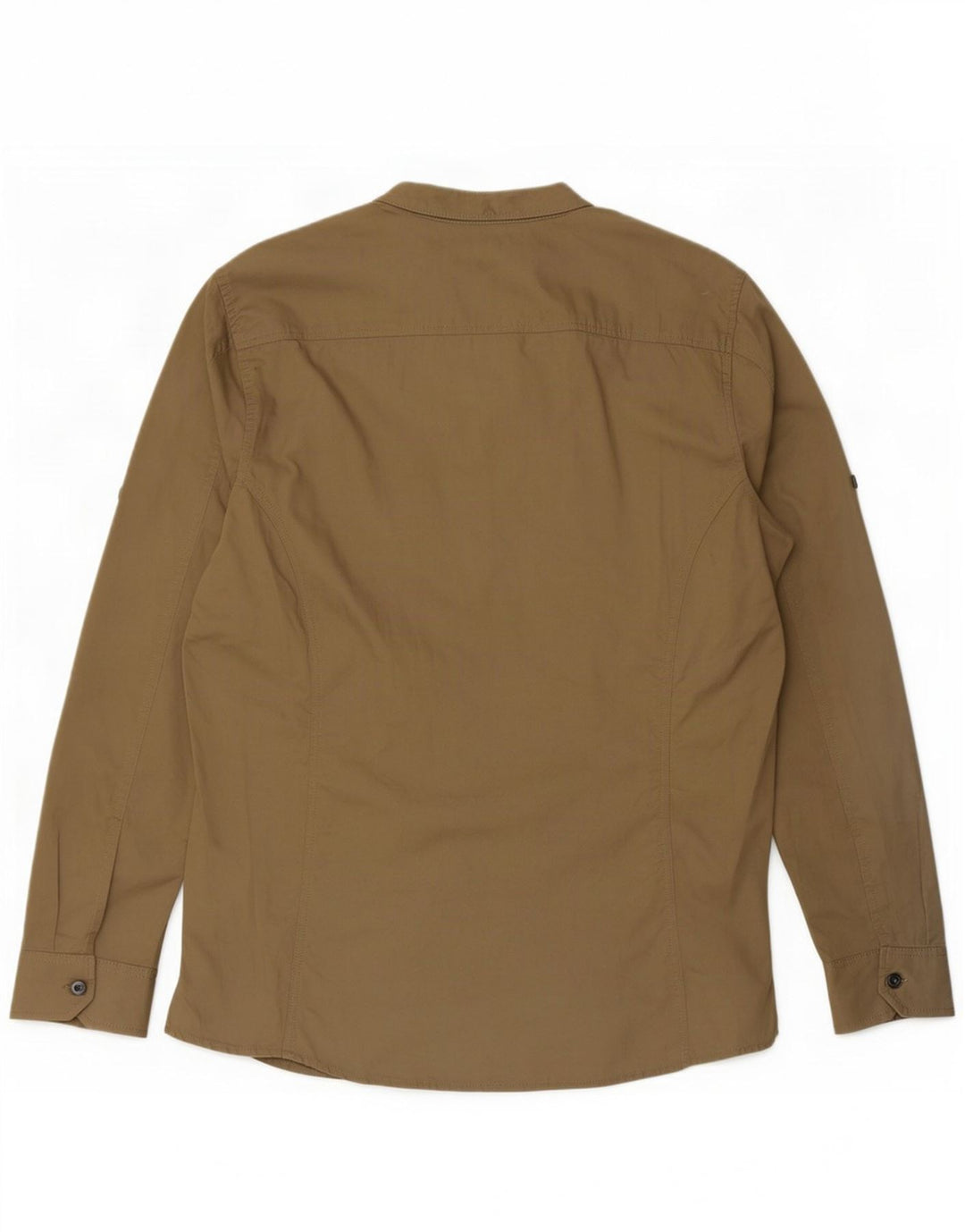 Camicia militare vintage da uomo grande in cotone beige