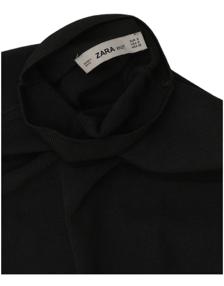 Top corto in maglia senza maniche da donna Zara UK 10 piccolo grigio