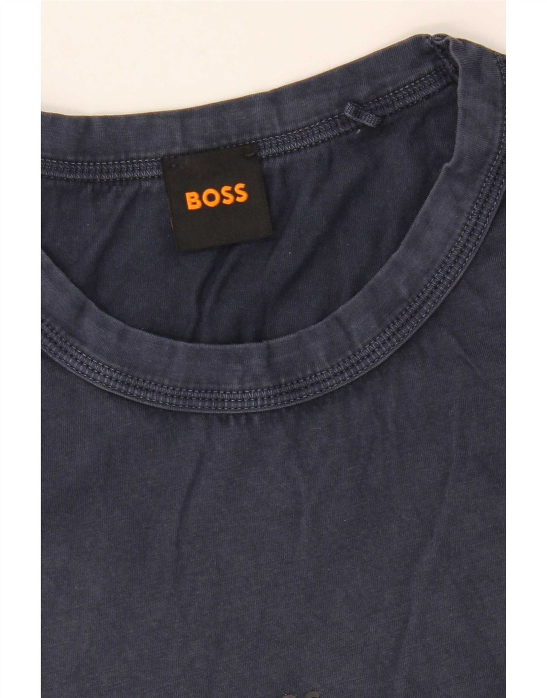 T-shirt da uomo Hugo Boss Top in cotone blu navy medio