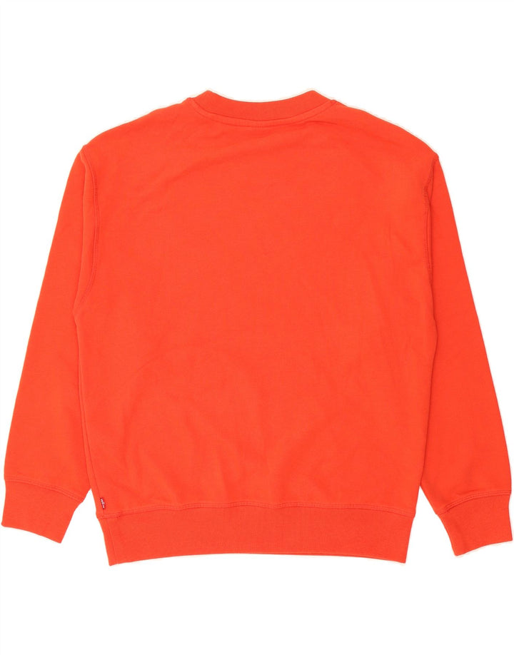 LEVI'S Womens Oversized Graphic Sweatshirt Jumper UK 10 Small Red Cotton Vintage Levi's and Second-Hand Levi's from Messina Hembry 