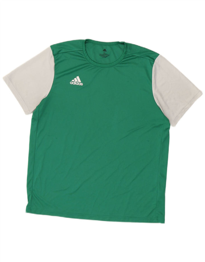 Maglietta Adidas Aeroready da uomo Top XL Verde Colourblock in poliestere