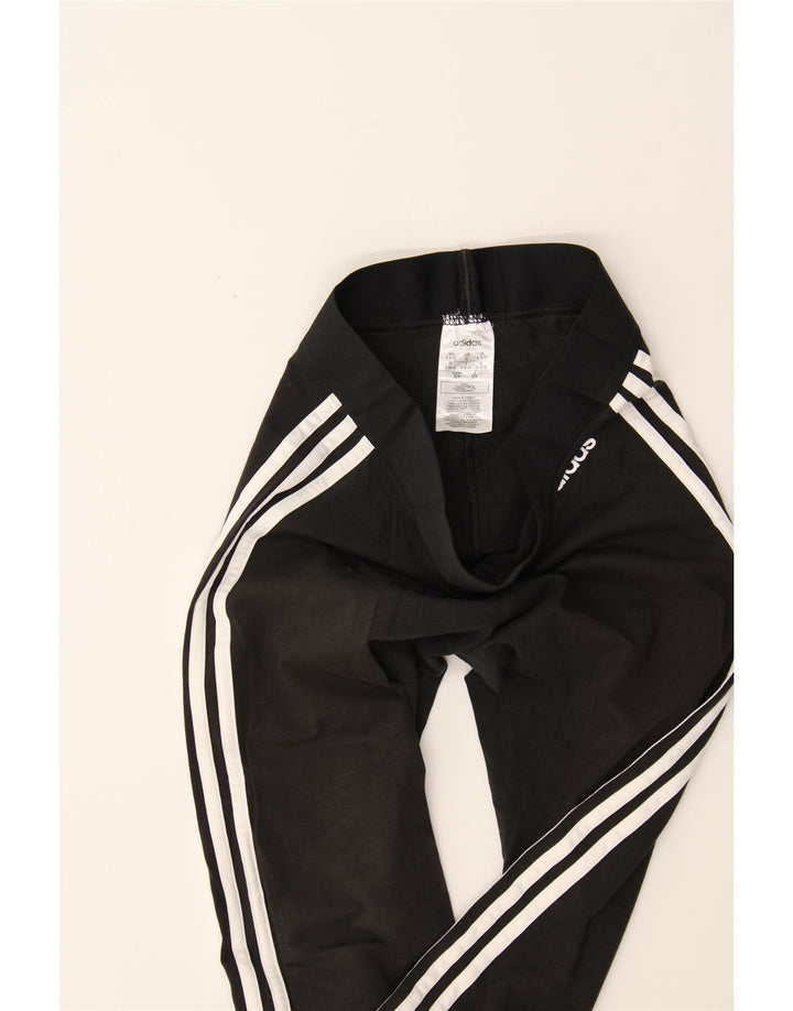 ADIDAS Womens Leggings UK 8/10 Small Black Cotton Vintage Adidas and Second-Hand Adidas from Messina Hembry 