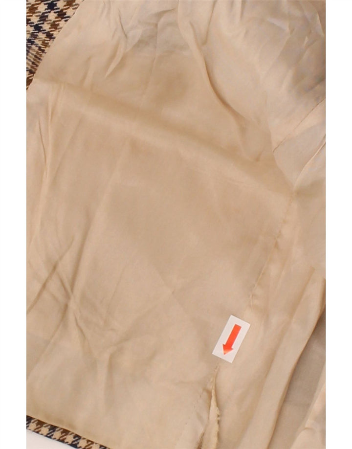 AQUASCUTUM Womens 2 Button Blazer Jacket IT 42 Medium Brown Houndstooth