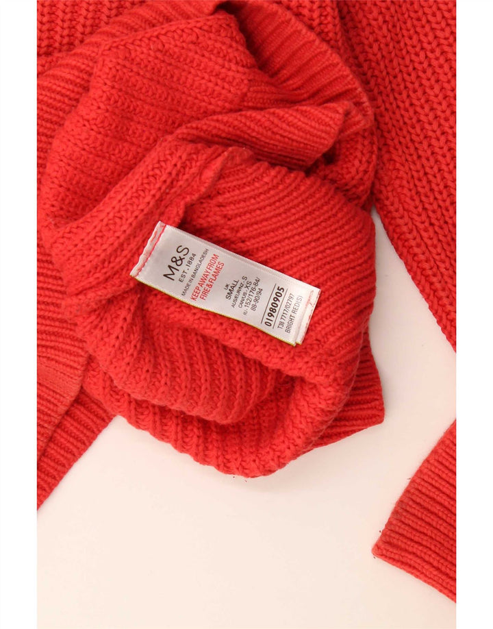 Maglione maglione girocollo da uomo Marks & Spencer piccolo cotone rosso