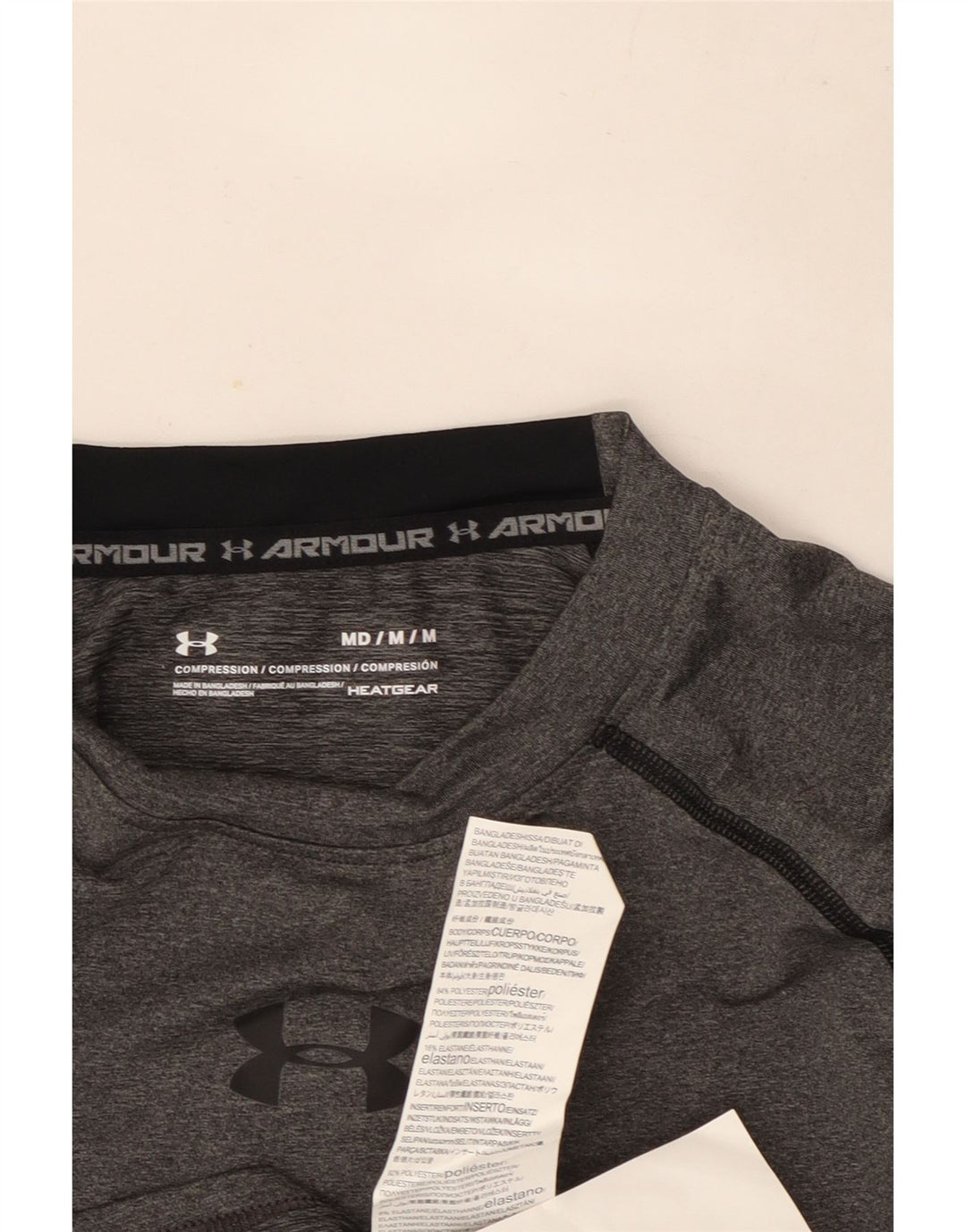 Under Armour Uomo Heat Gear Top manica lunga grigio medio color block