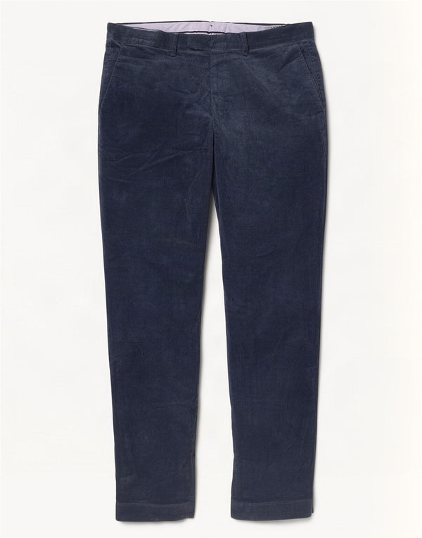 Pantaloni da uomo in velluto a coste slim fit elasticizzati Polo Ralph Lauren W34 L32 Blu navy