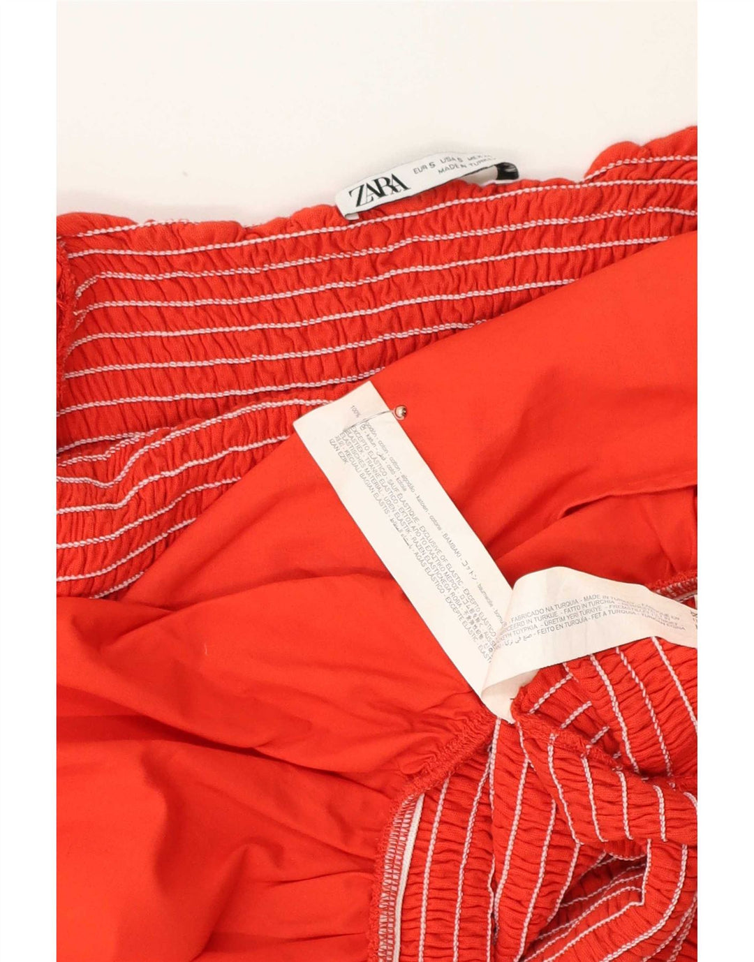 Abito Zara da donna con spalle scoperte UK 10 piccolo rosso in cotone