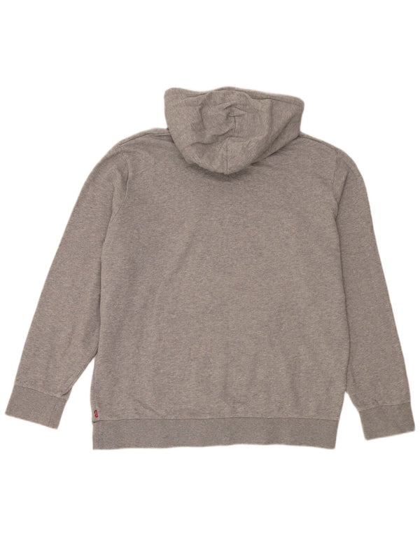 Maglione con cappuccio grafico da uomo Levi's Large in cotone grigio