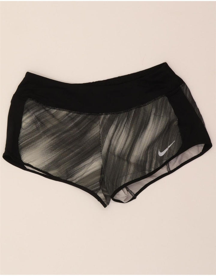 NIKE Womens Sport Shorts UK 16 Large  Black Tie Dye Polyester Vintage Nike and Second-Hand Nike from Messina Hembry 