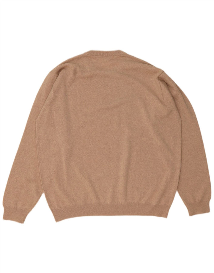 Maglione maglione girocollo da uomo Lacoste taglia 8 3XL lana marrone