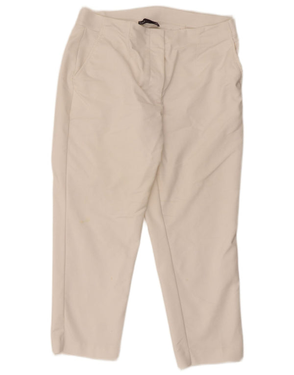 Pantaloni Capri a vita alta da donna Marks & Spencer UK 14 Large W32 L23 Bianco