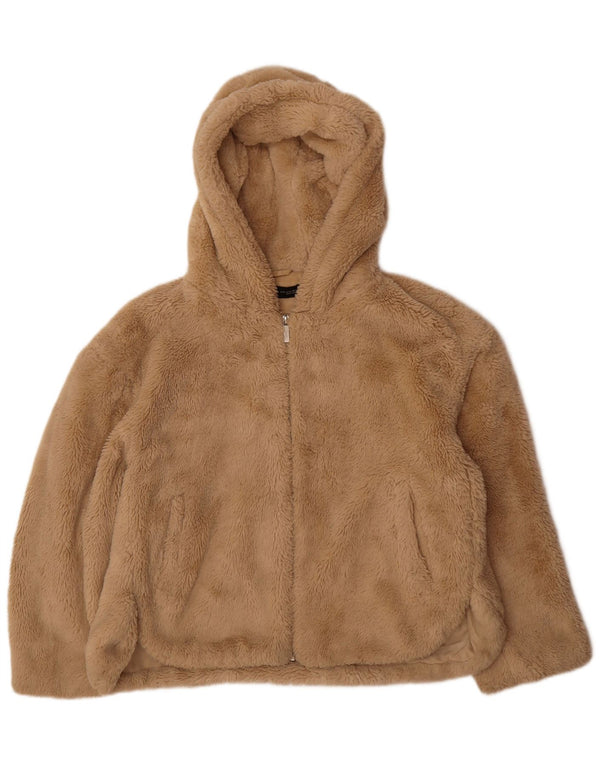 Giubbotto bomber con cappuccio con orsetto da donna Zara UK 14 Poliestere beige medio