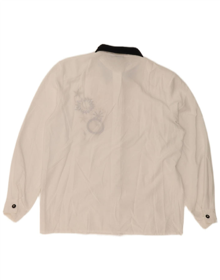 Camicia grafica da donna Yessica EU 40 Poliestere geometrico bianco medio
