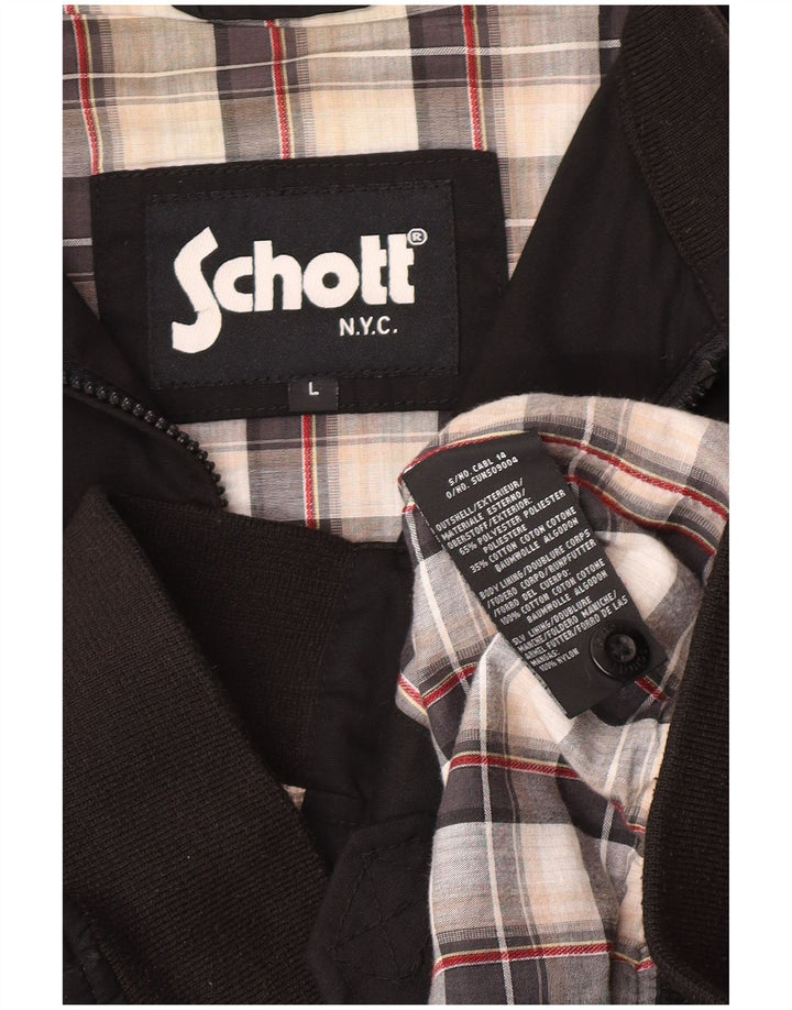 Giubbotto bomber da uomo Schott UK 40 grande poliestere nero