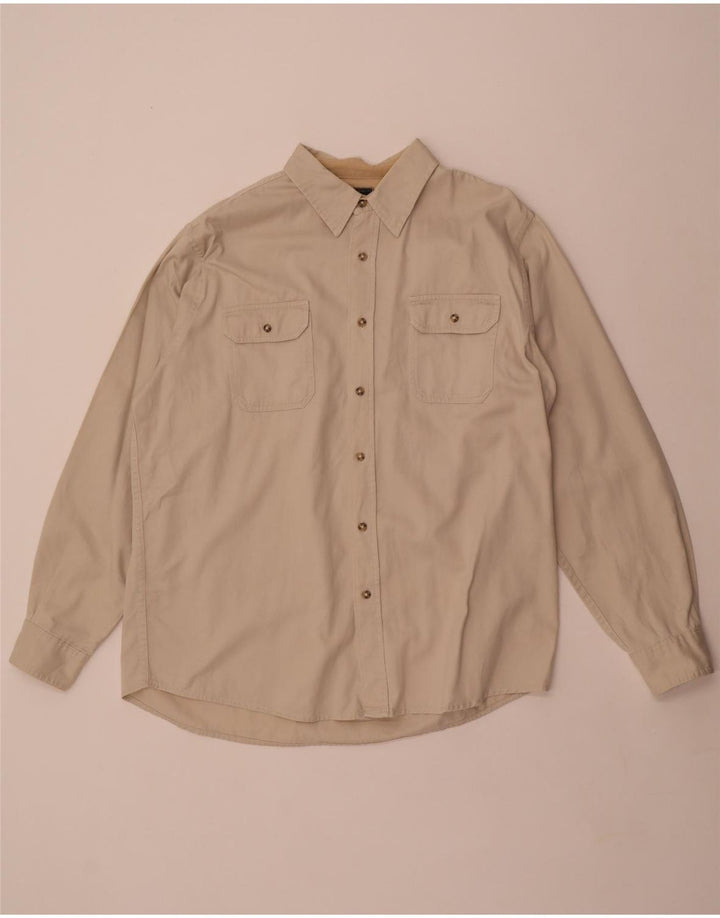 Camicia da uomo Wrangler grande in cotone bianco sporco