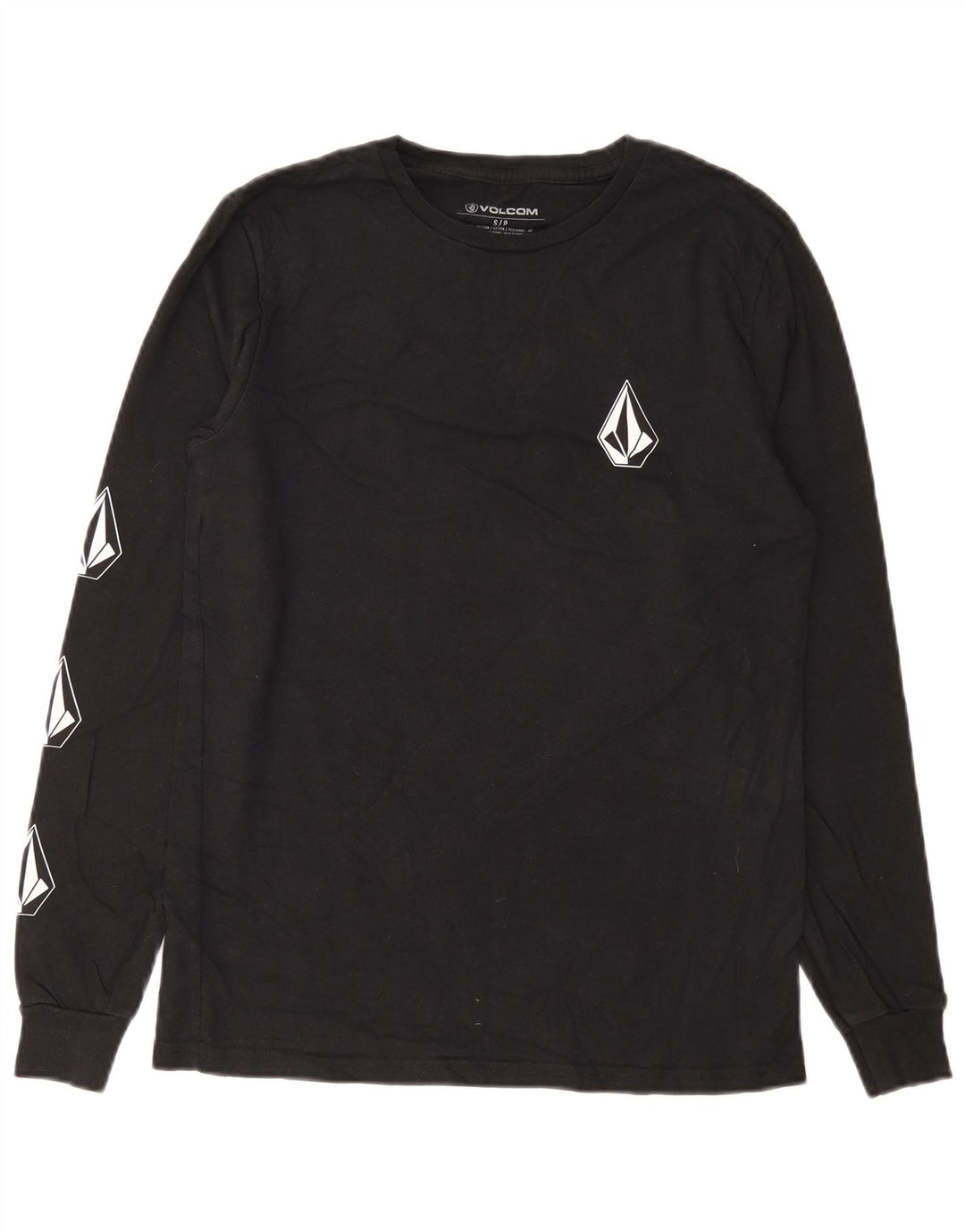 Volcom Maglietta grafica da uomo a maniche lunghe piccola in cotone nero
