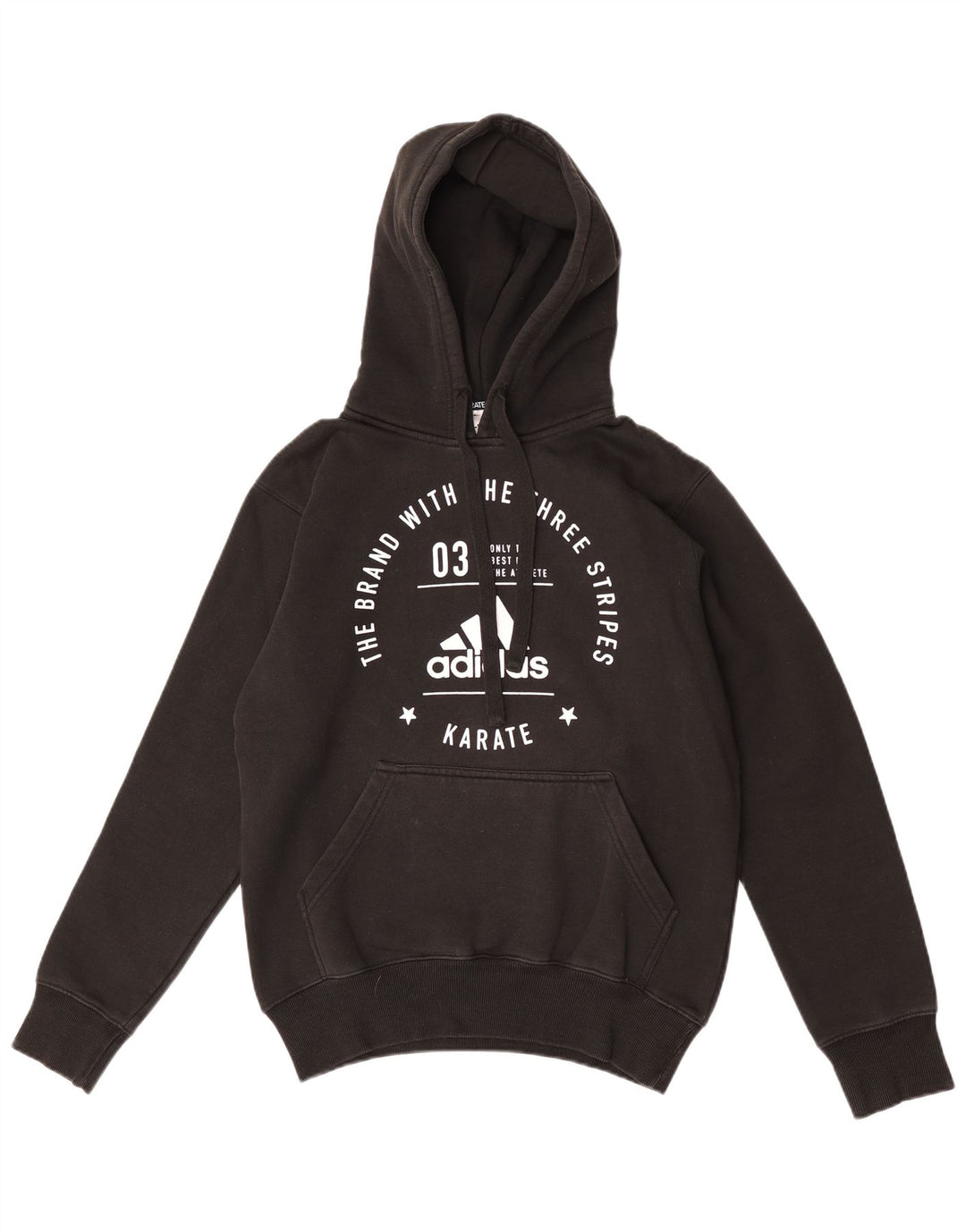 Felpa con cappuccio grafica Adidas da uomo a tre strisce, cotone nero medio