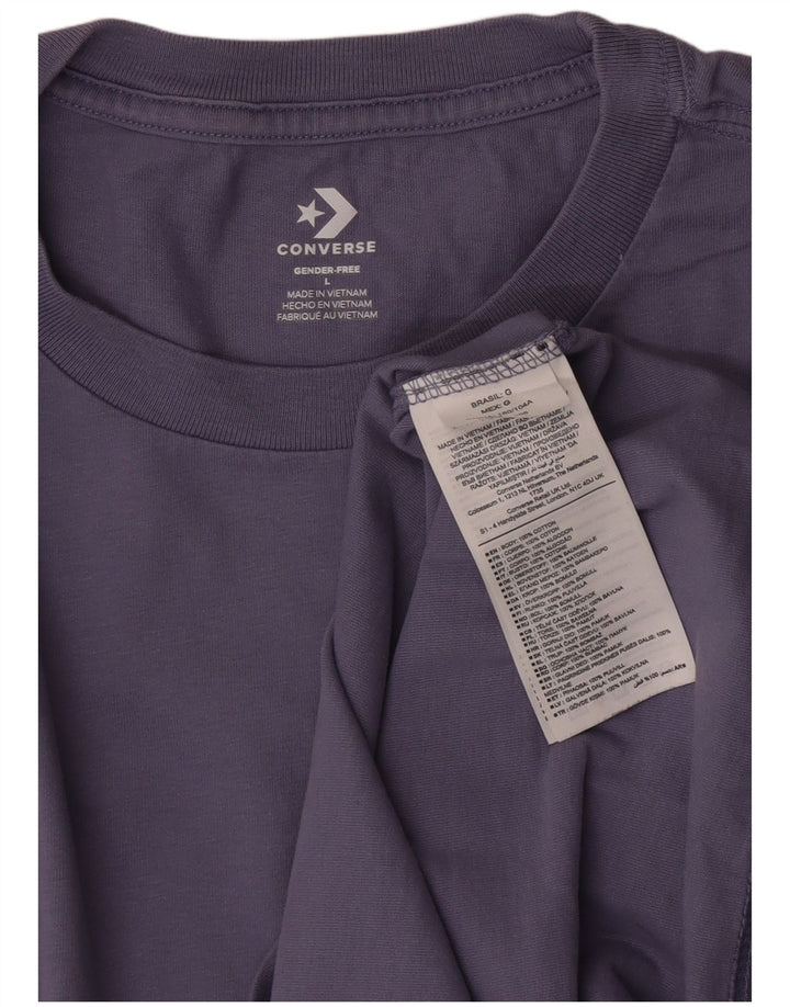 T-shirt da uomo Converse Top Large in cotone blu navy