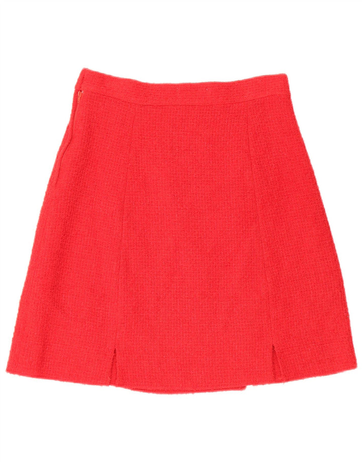 Set gonna vintage da donna a 4 bottoni in 2 pezzi UK 12 medio W28 lana rossa