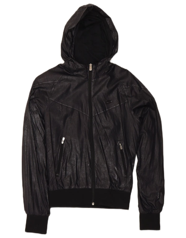 Giacca a vento con cappuccio da donna Nike UK 10 Small nylon blu navy