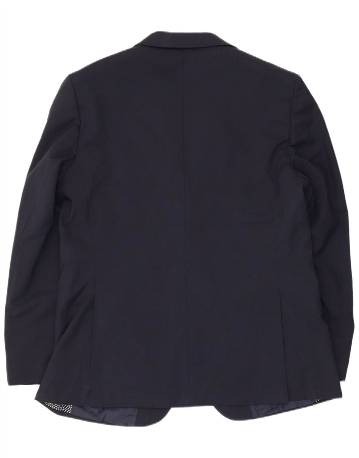 MARKS & SPENCER Giacca blazer da uomo a 2 bottoni UK 42 grande blu navy