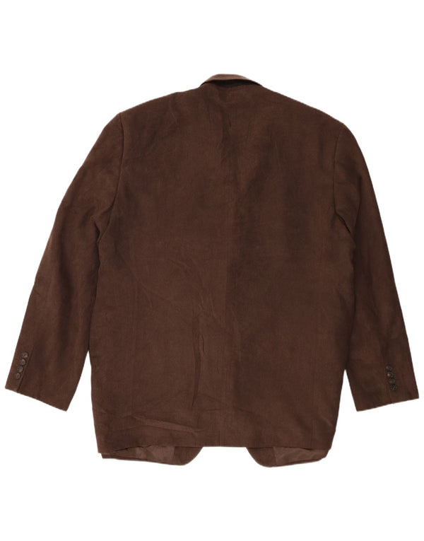 Giacca blazer in velluto a coste a 3 bottoni Marks & Spencer da uomo UK 46 XL Marrone