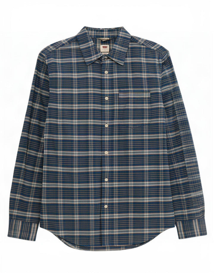 Camicia standard da uomo Levi's piccola in cotone a quadri blu navy