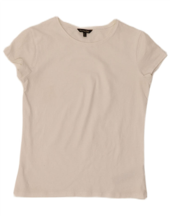 T-shirt da donna MASSIMO DUTTI UK 8 piccola in cotone bianco