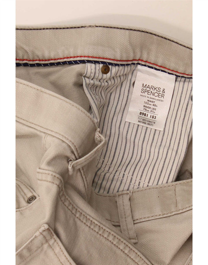 Jeans dritti da uomo Marks & Spencer blu Harbour W40 L31 cotone grigio