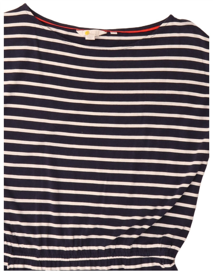 BODEN Abito tubino UK 12 Modal a righe blu navy medio
