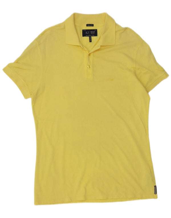 Polo Armani Jeans da uomo Muscle Fit XL in cotone giallo