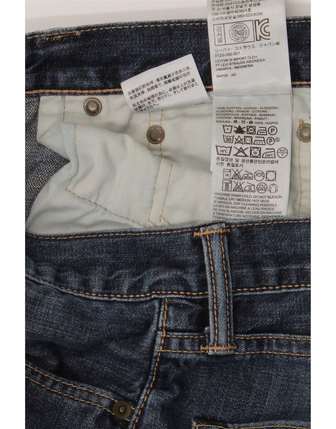 Levi's Uomo 505 Jeans dritti W32 L32 Cotone Blu