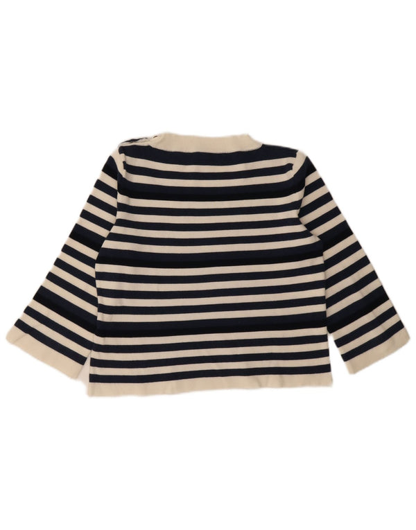 Massimo Dutti Maglione da donna con scollo a barca con maniche a 3/4 UK 12 Medium Navy
