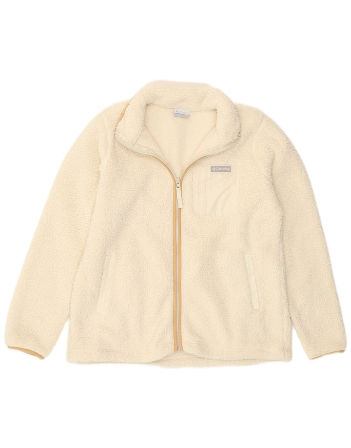 Giacca in pile da uomo Columbia UK 40 Large Poliestere bianco