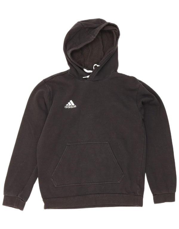 Felpa con cappuccio da donna Adidas UK 10 piccola in cotone nero