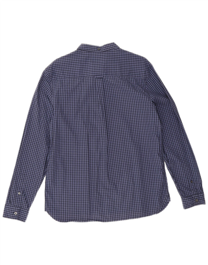 Lyle & Scott Camicia da uomo grande in cotone a quadretti blu navy