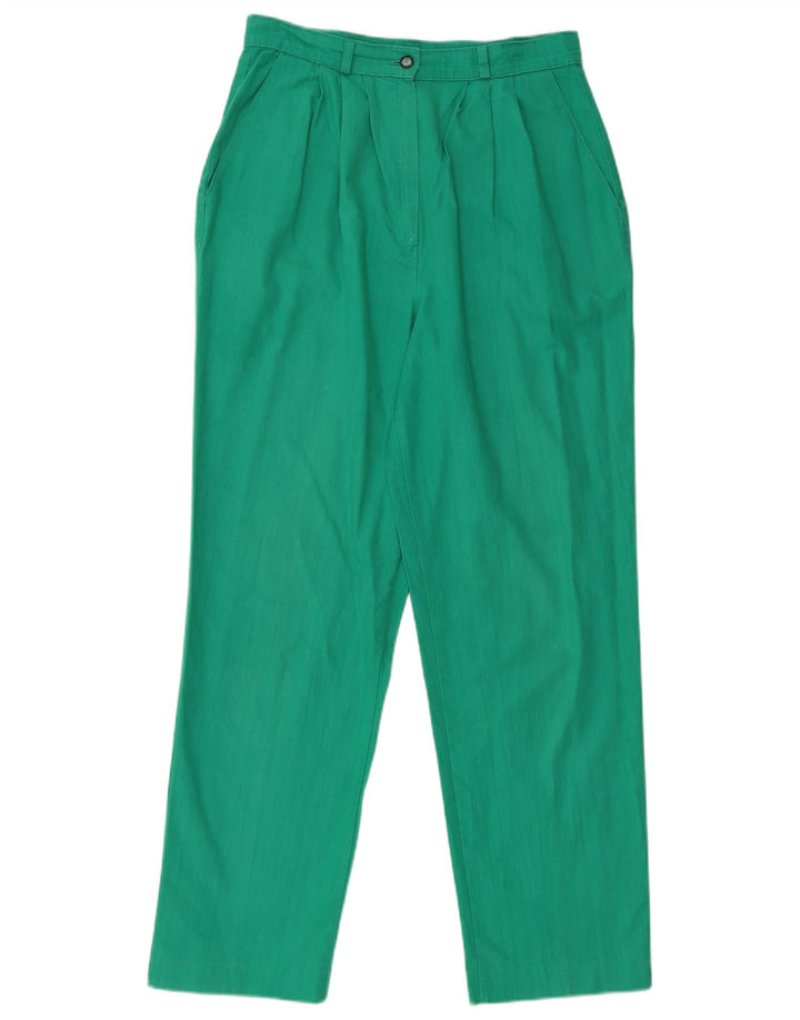 Pantaloni chino con pegging da donna VINTAGE W28 L29 verdi