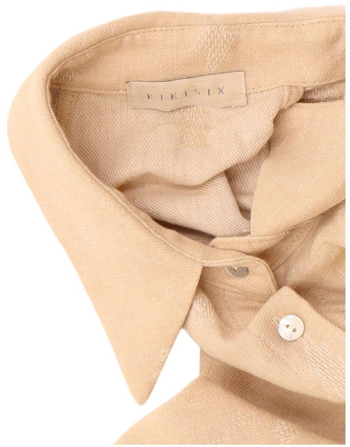 KIKISIX Womens Abstract Pattern Sleeveless Maxi Dress UK 14 Medium Beige