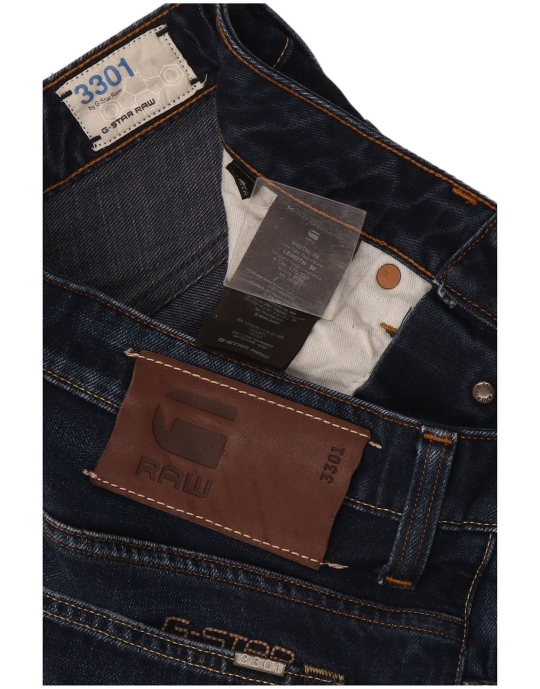 Jeans slim G-Star da donna 3301 W28 L30 cotone blu navy