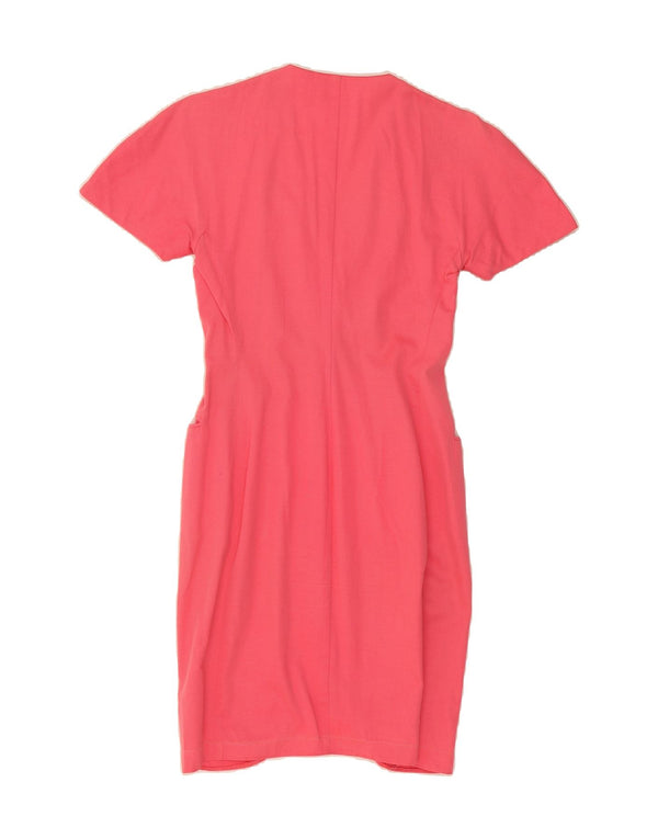 SPORTMAX Womens Short Sleeves Shirt Dress UK 12 Medium  Pink Cotton