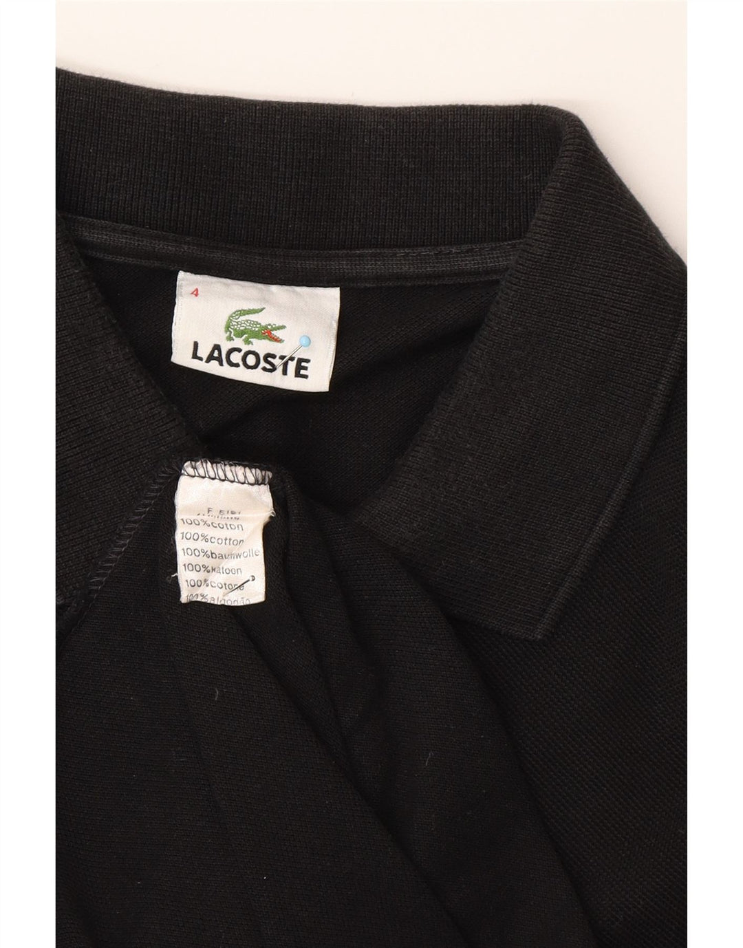 Polo da uomo LACOSTE taglia 4 media in cotone nero