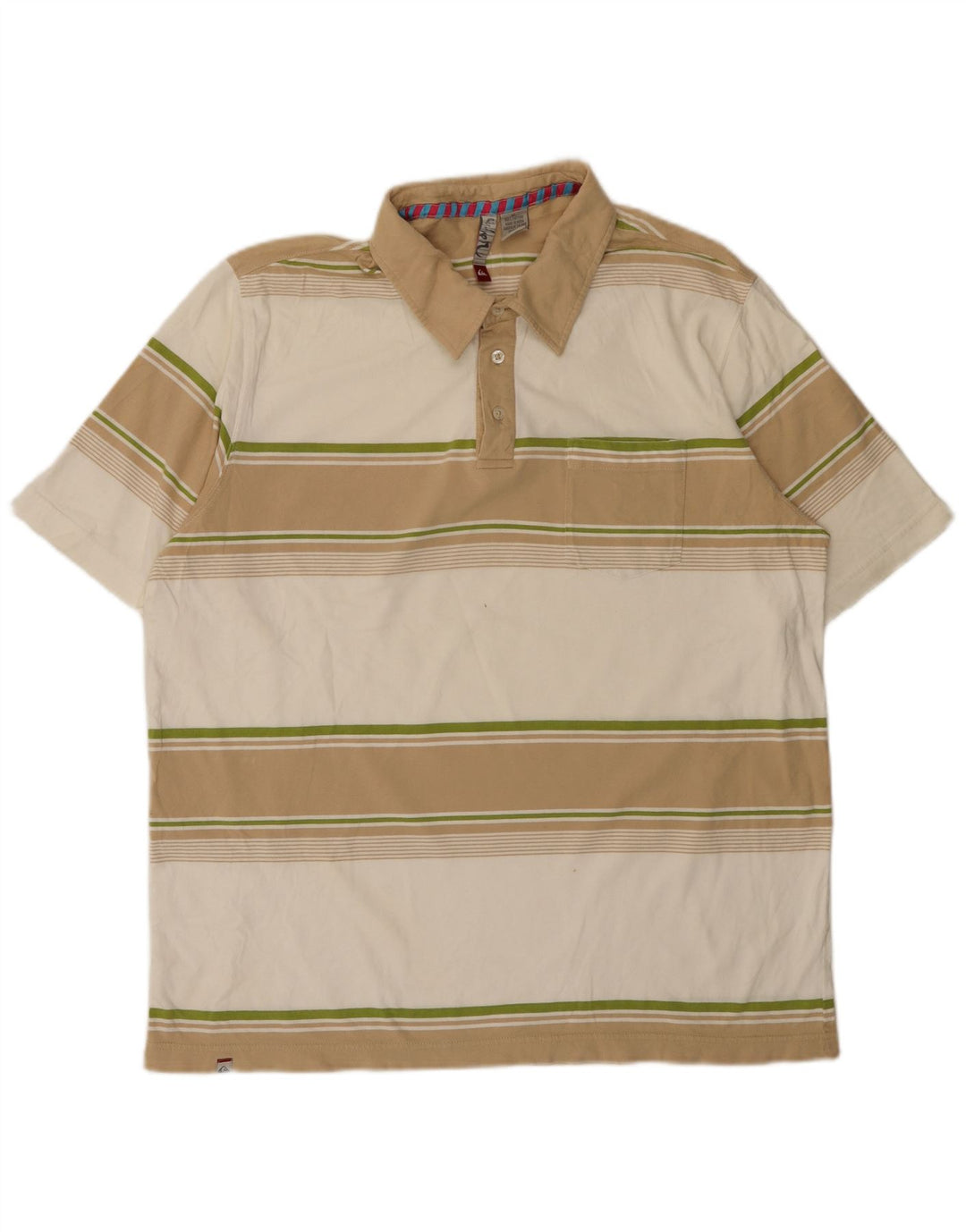 Polo da uomo Quiksilver XL in cotone a righe multicolore